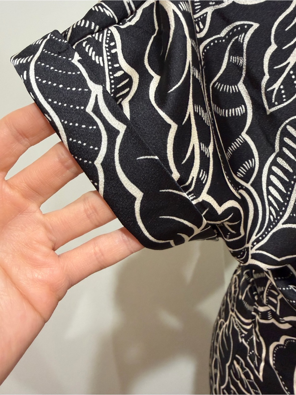 Mango Black and White Leaf-Print Wrap Maxi Dress - Picture 2 of 9
